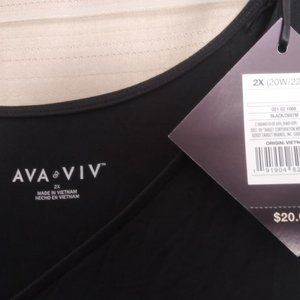AVA&VIV (2X) womans mens teens black long sleeve stretchy shirt